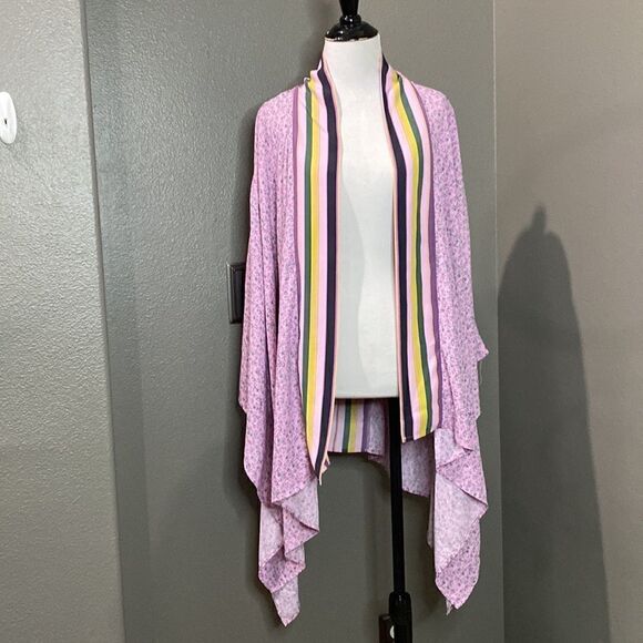 ADYSON PARKER Women's Print Block Kimono Cardigan In Daisy Ditsy - Picture 4 of 11